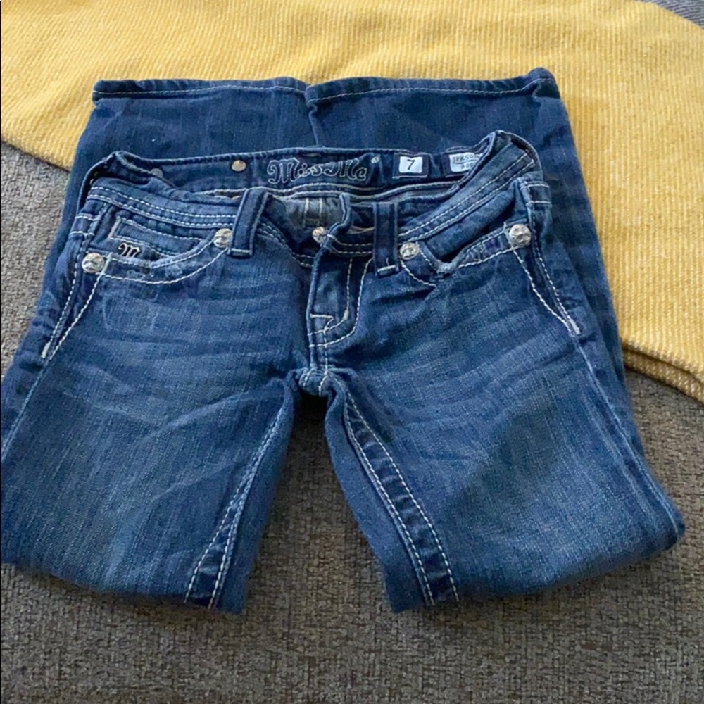 Missy me kids jeans dark wash low rise jeans